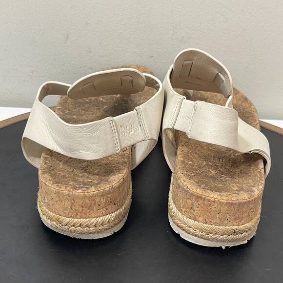 Vince Kirraβ Sandals Women 7M TanLeather Cork Footbed Slingback Platform - Picture 8 of 12